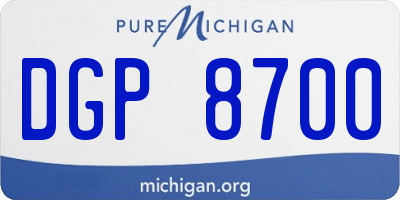 MI license plate DGP8700