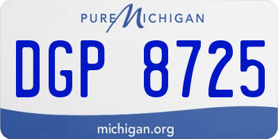MI license plate DGP8725