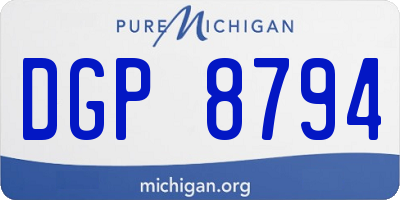 MI license plate DGP8794