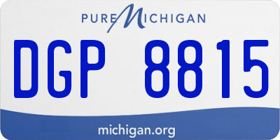 MI license plate DGP8815