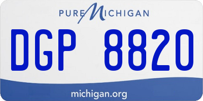 MI license plate DGP8820