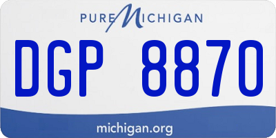 MI license plate DGP8870