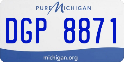 MI license plate DGP8871