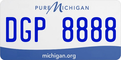MI license plate DGP8888