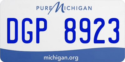 MI license plate DGP8923