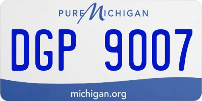 MI license plate DGP9007