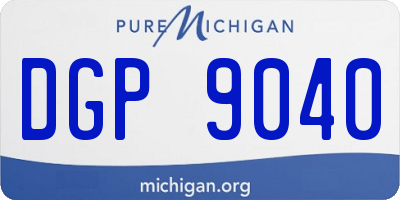 MI license plate DGP9040