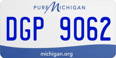 MI license plate DGP9062