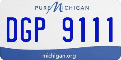 MI license plate DGP9111