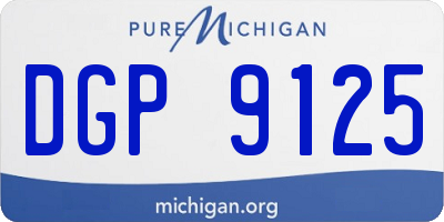 MI license plate DGP9125