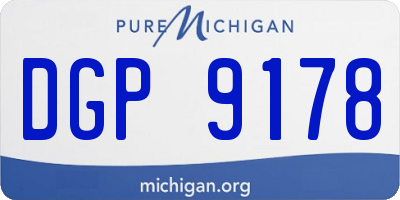 MI license plate DGP9178