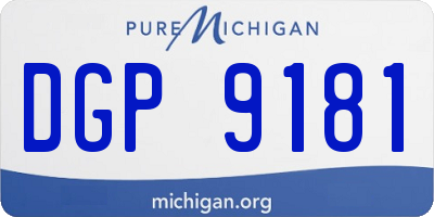 MI license plate DGP9181