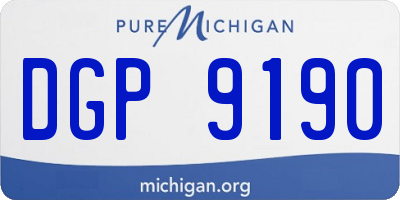 MI license plate DGP9190