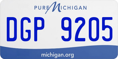 MI license plate DGP9205