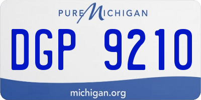 MI license plate DGP9210