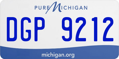MI license plate DGP9212