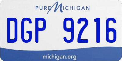 MI license plate DGP9216
