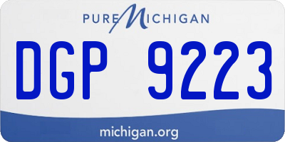 MI license plate DGP9223