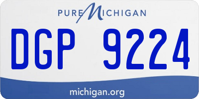 MI license plate DGP9224