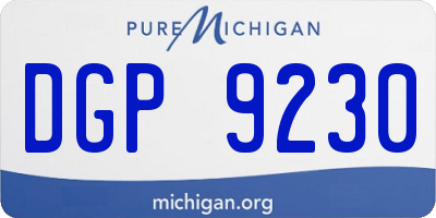 MI license plate DGP9230