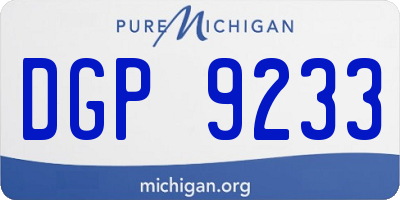 MI license plate DGP9233