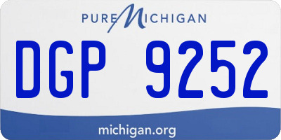 MI license plate DGP9252