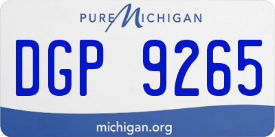 MI license plate DGP9265