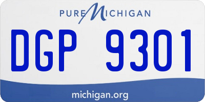 MI license plate DGP9301