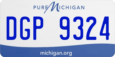 MI license plate DGP9324