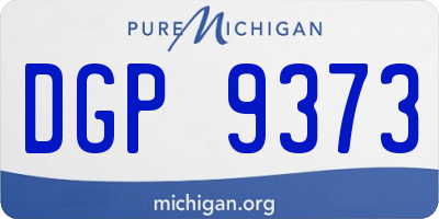 MI license plate DGP9373