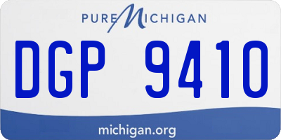 MI license plate DGP9410