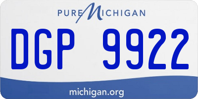 MI license plate DGP9922