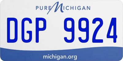 MI license plate DGP9924