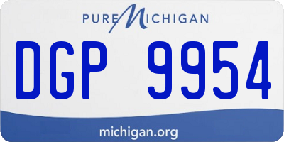MI license plate DGP9954