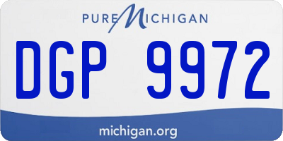 MI license plate DGP9972