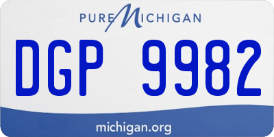 MI license plate DGP9982