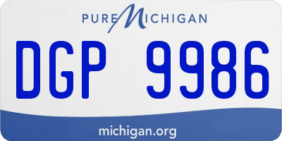 MI license plate DGP9986