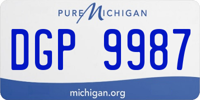 MI license plate DGP9987