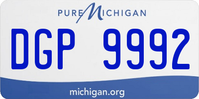 MI license plate DGP9992