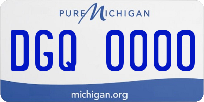 MI license plate DGQ0000