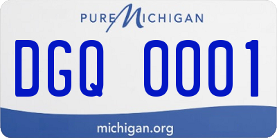 MI license plate DGQ0001