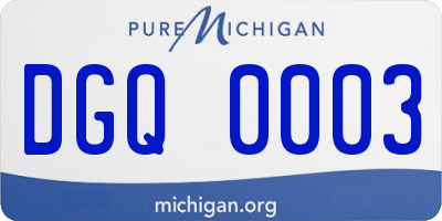 MI license plate DGQ0003