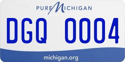 MI license plate DGQ0004