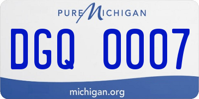 MI license plate DGQ0007