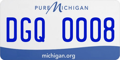 MI license plate DGQ0008