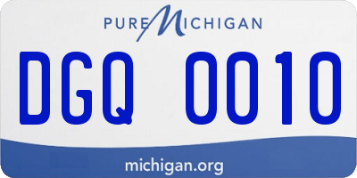 MI license plate DGQ0010