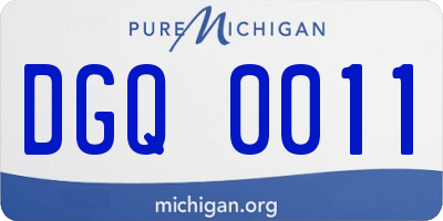 MI license plate DGQ0011