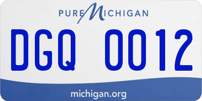 MI license plate DGQ0012