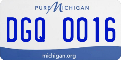 MI license plate DGQ0016