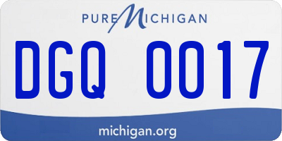 MI license plate DGQ0017